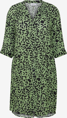 Fransa Curve Shirt Dress in Green: front