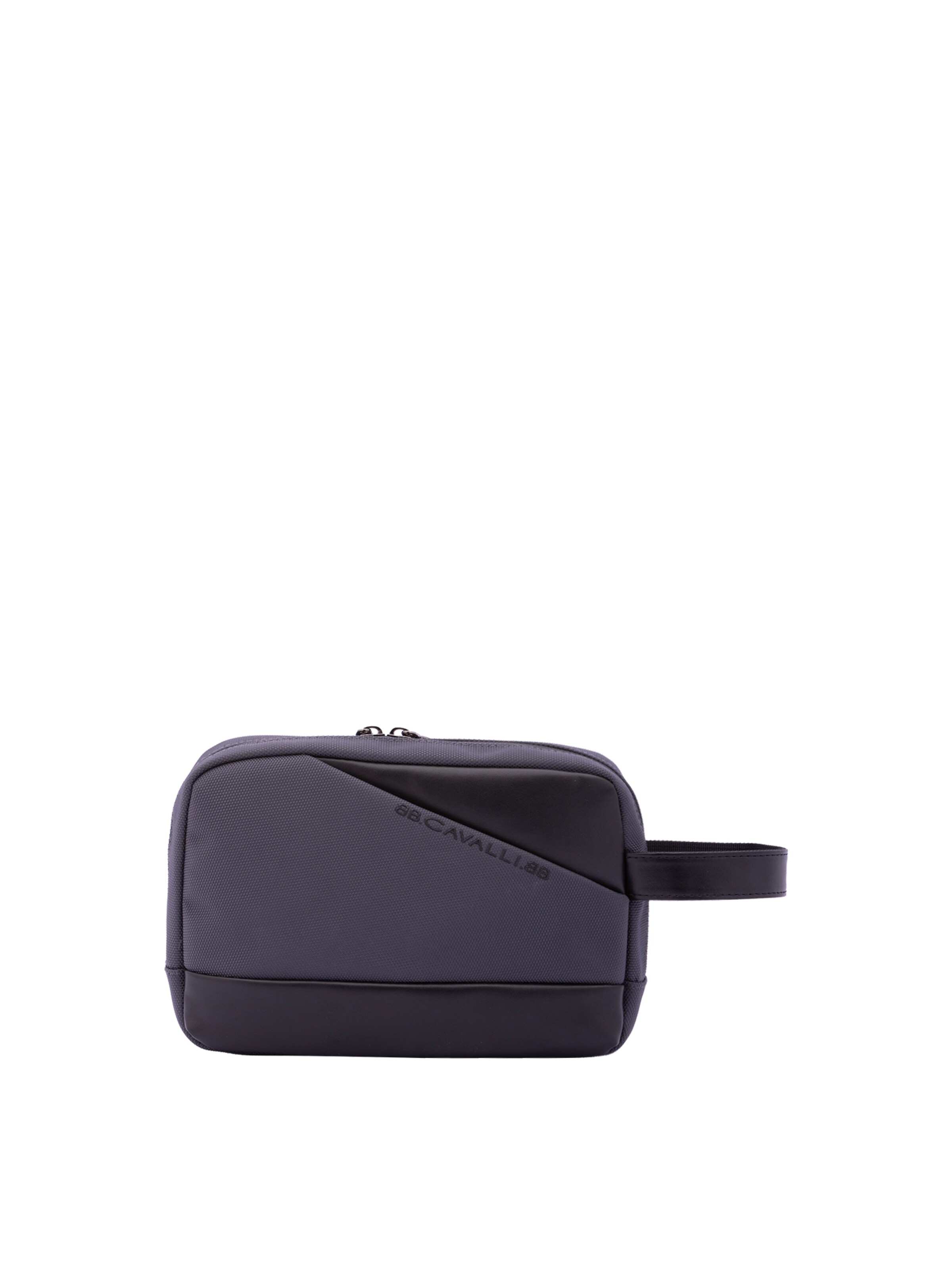 Beauty case 'Pochette Uomo B Cavalli Poliestere Zip Manico Ecopelle' di B. Cavalli in grigio: frontale