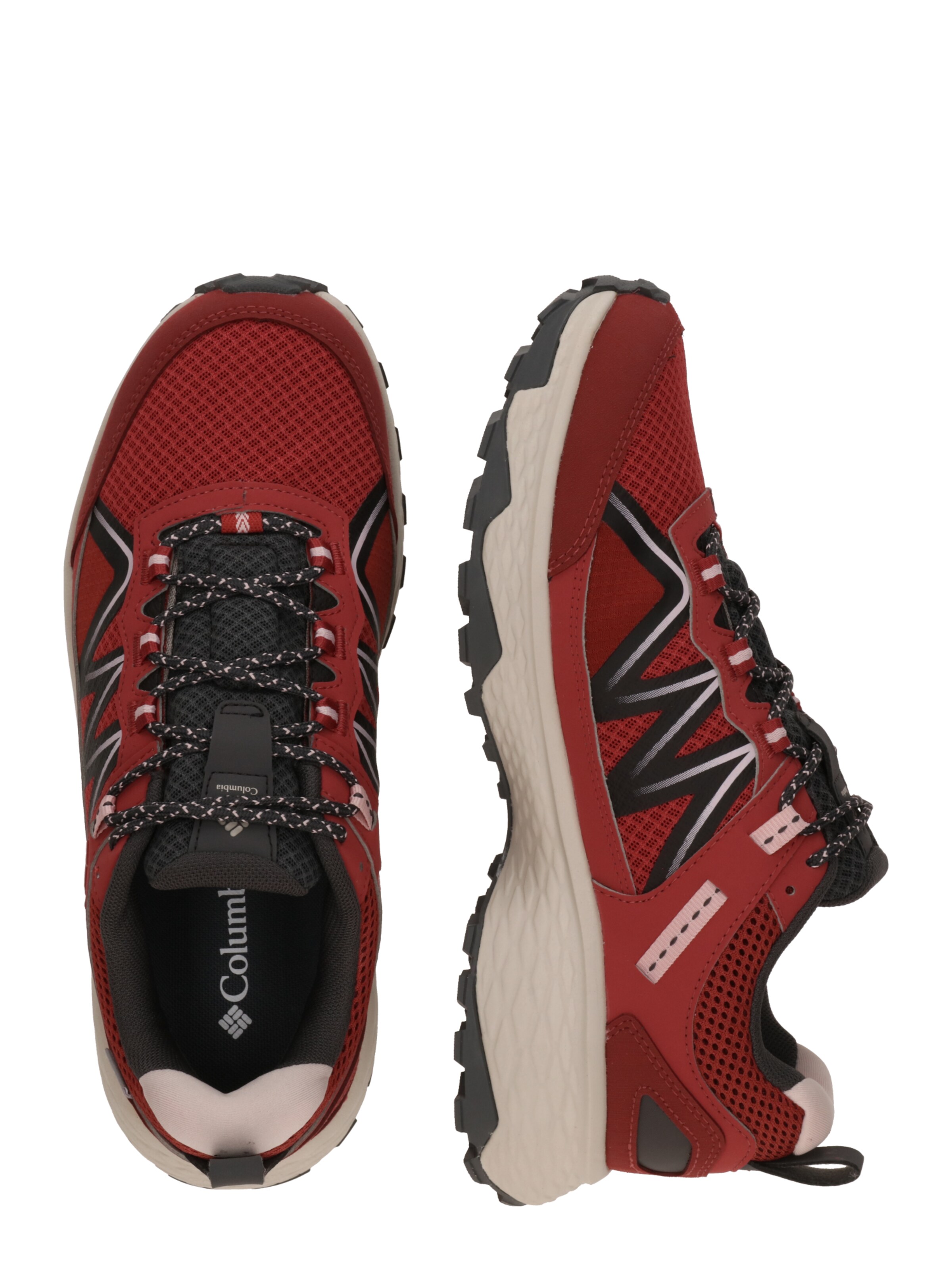 COLUMBIA Ниски обувки в червено: отстрани