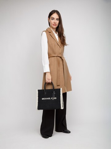 Michael Kors Handtas 'Mirella Medium Suede and Faux Shearling Tote Bag' in Zwart