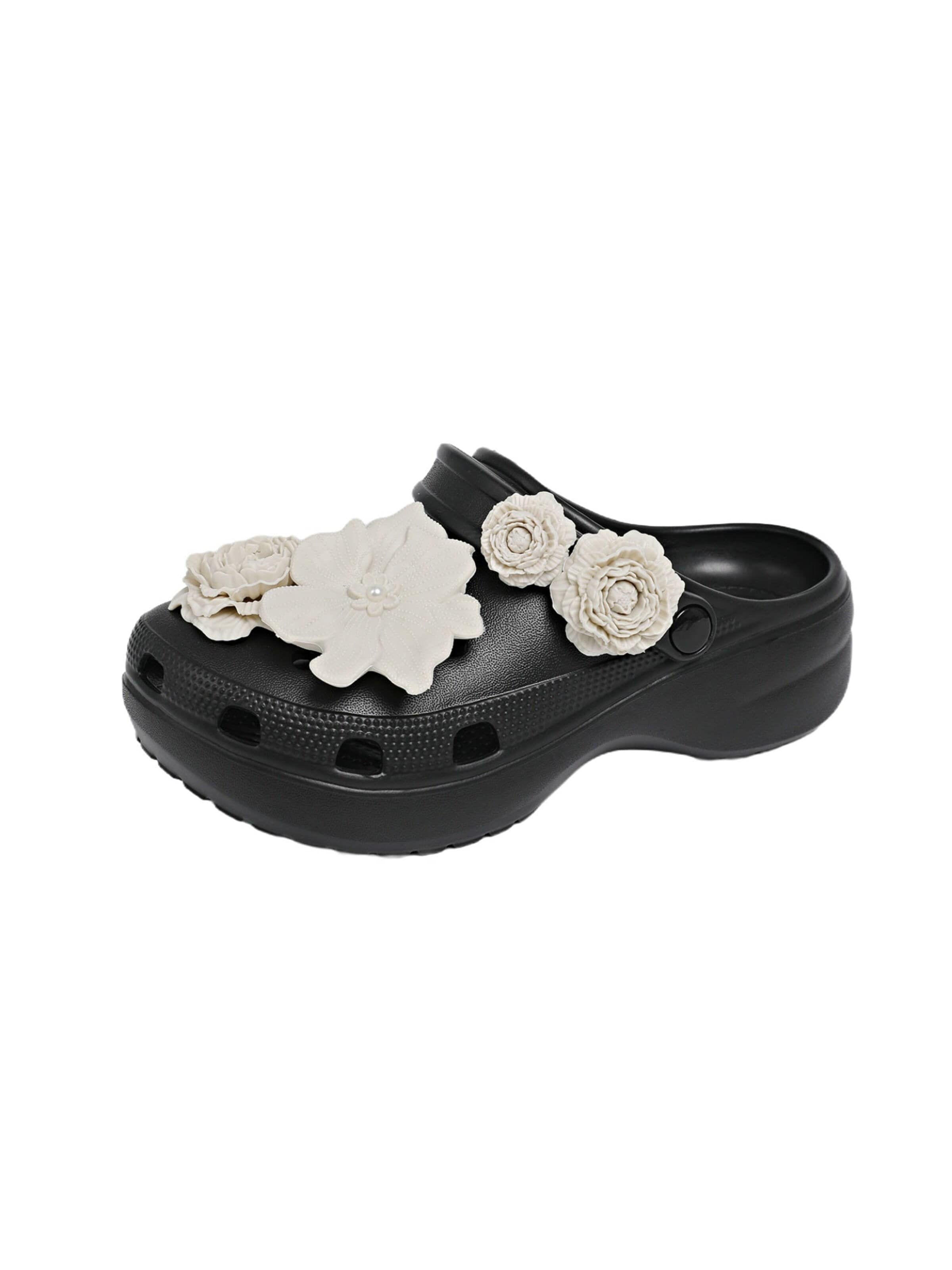 HUSKSWARE Clogs 'Damen Clogs Leicht Atmungsaktiv Rutschfest Bequeme Gartenschuhe Sommer Hausschuhe'‌‌‌‌ in Schwarz: Vorderseite