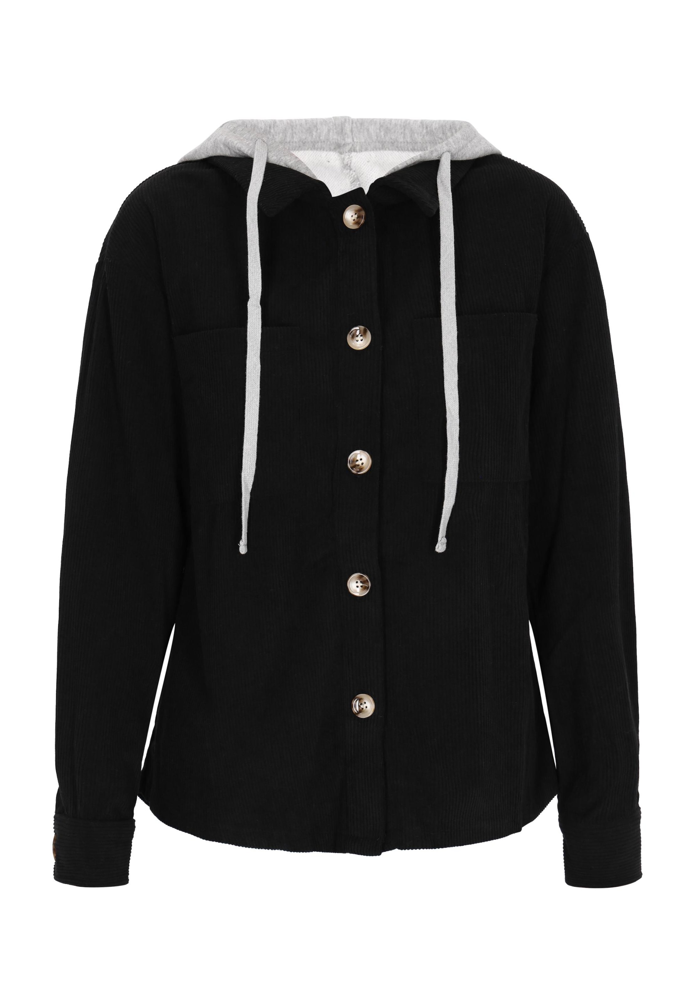 MIMO Tussenjas in de kleur Grijs gemêleerd / Zwart, Productweergave