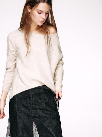 Pull&Bear Svetr – béžová: přední strana