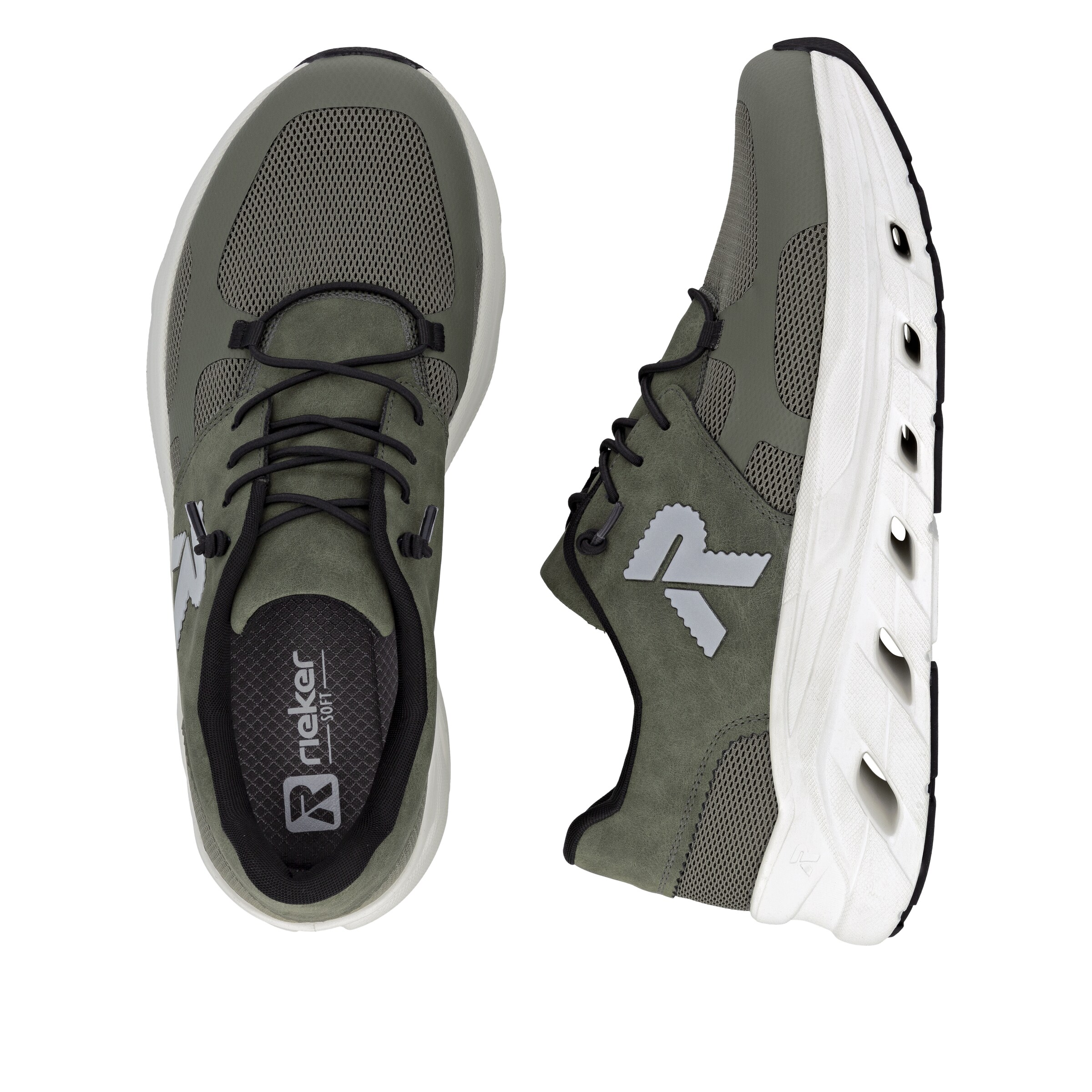 Baskets basses Rieker en vert