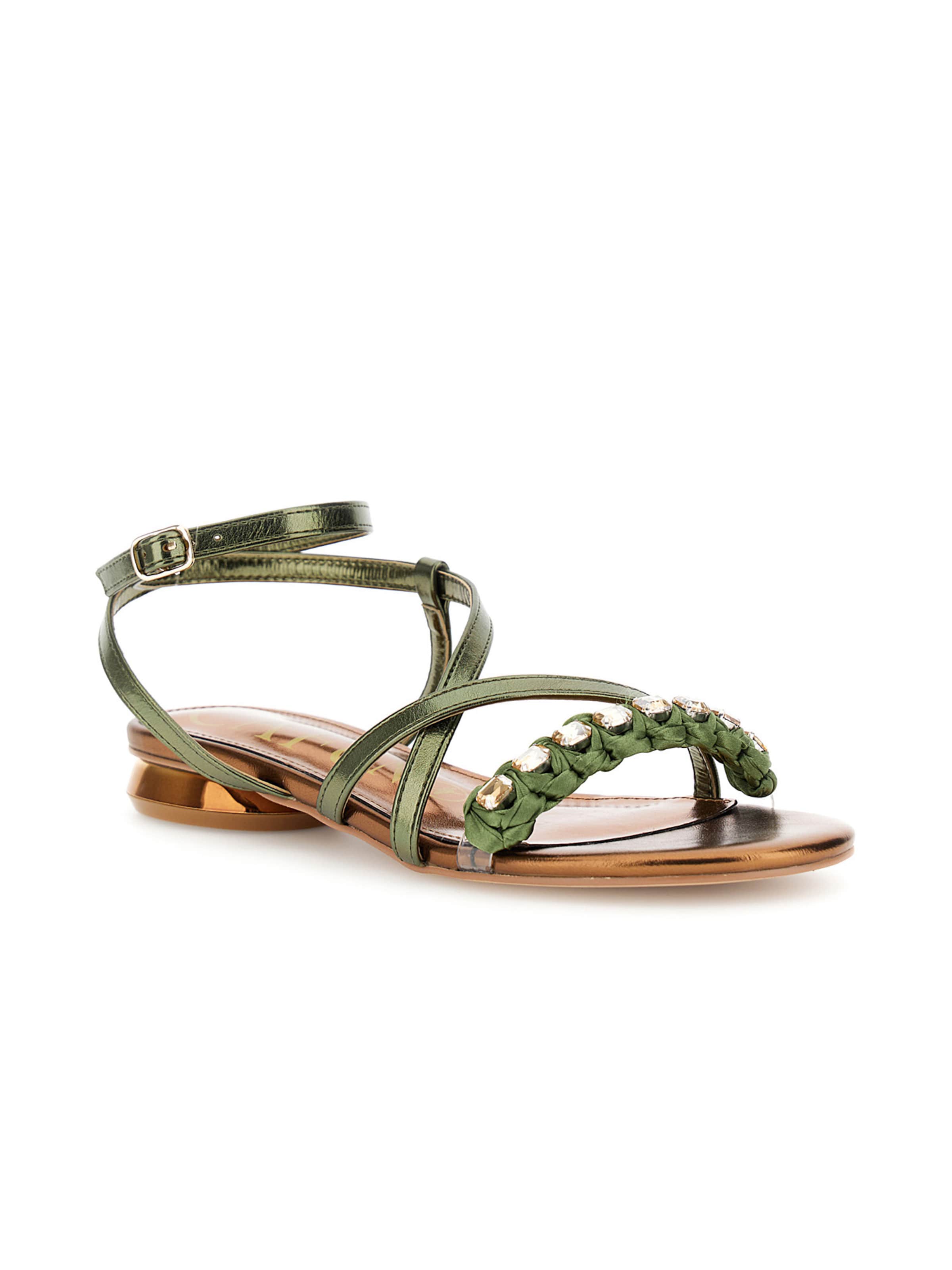 CAFè NOIR Sandalen met riem in Groen: voorkant