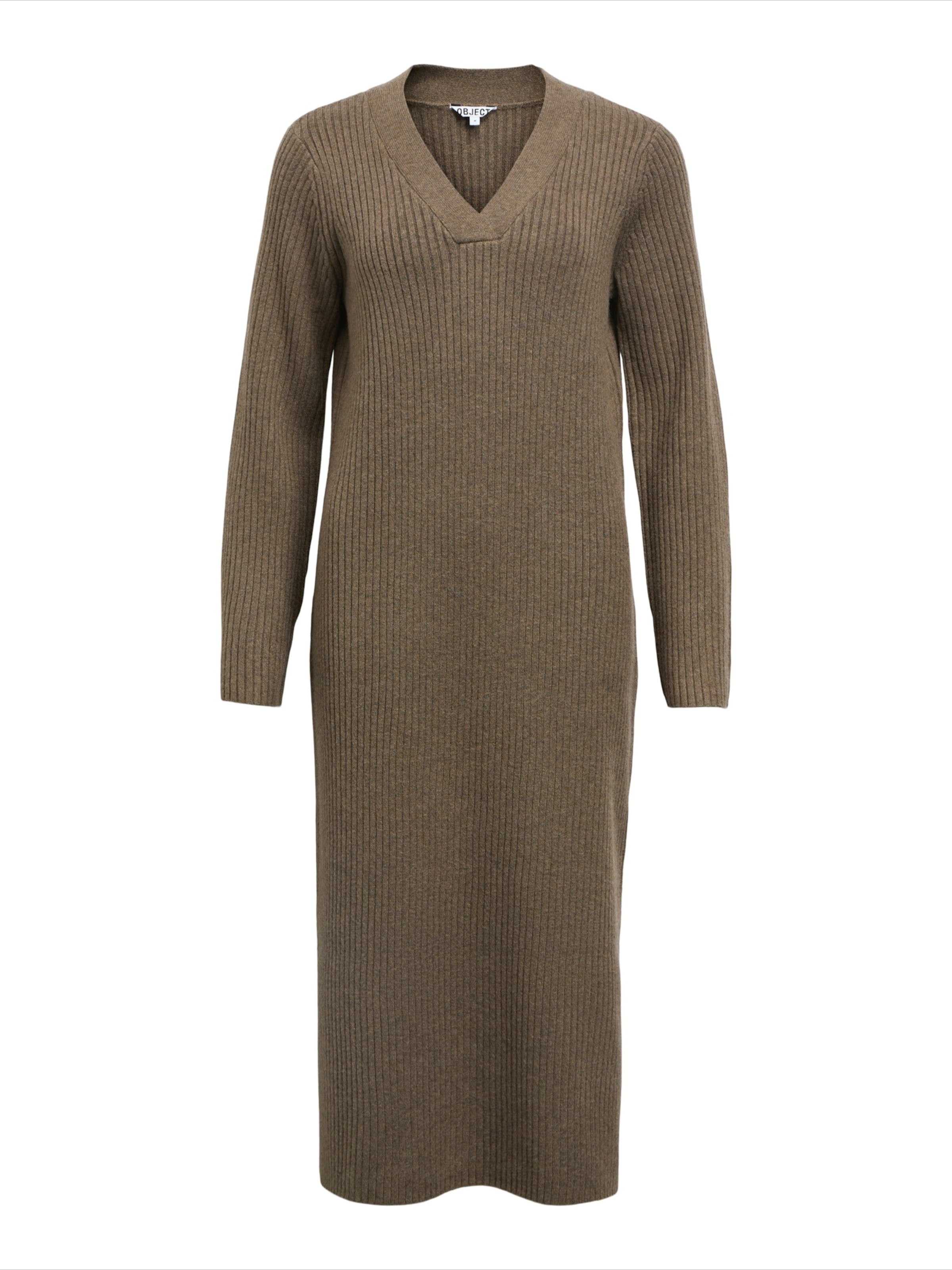 Robes en maille 'OBJELVA' OBJECT en marron : devant