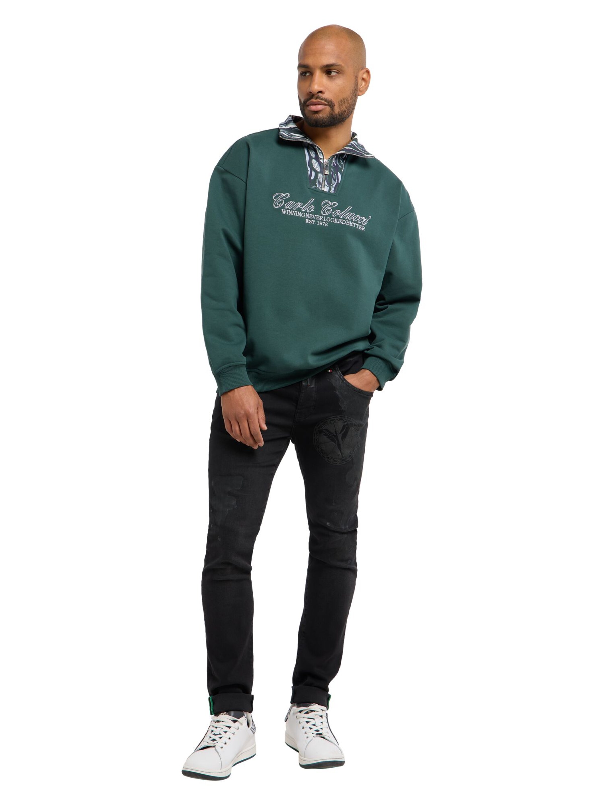 Carlo Colucci Sweatshirt 'Favaro' in Green