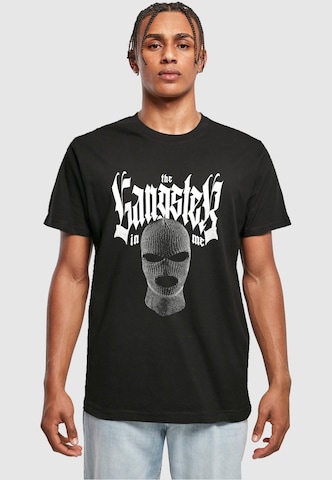 T-Shirt 'The Gangster In Me Tee' Mister Tee en noir : devant