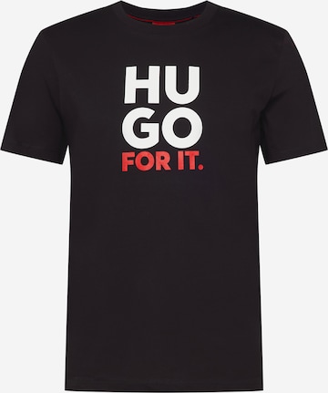 HUGO Red Тениска 'Dimentis' в черно: отпред