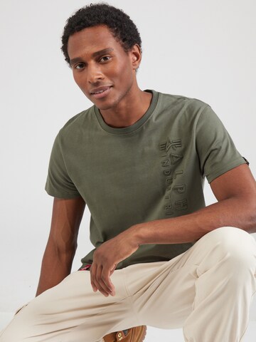 T-Shirt ALPHA INDUSTRIES en vert : devant
