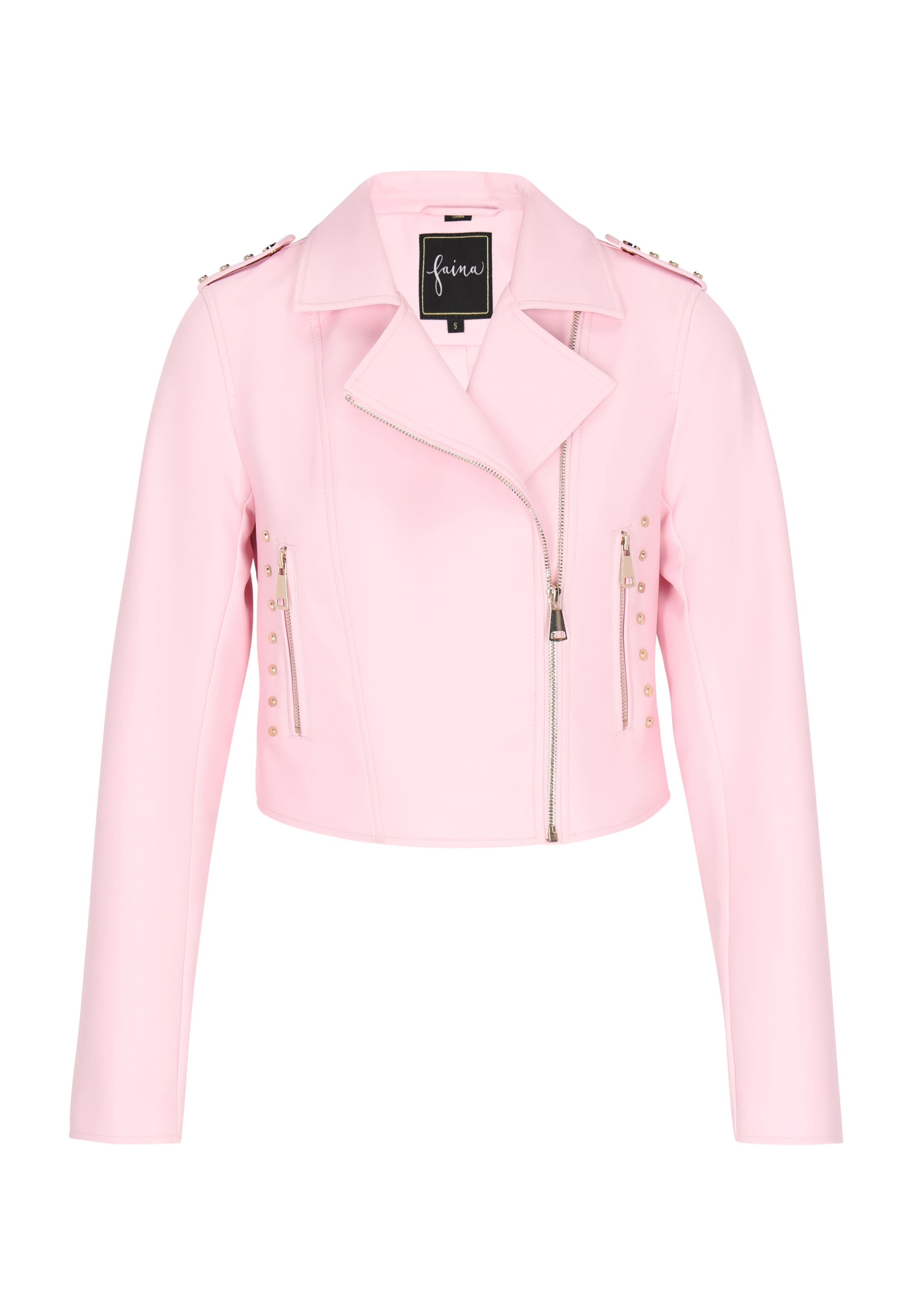 rozā faina Starpsezonu jaka 'Fashion Look': no priekšpuses