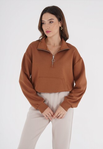 FRESHLIONS Sweatshirt 'Melia' in Brown