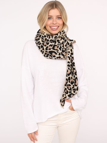Zwillingsherz Schal in Beige: Vorderseite