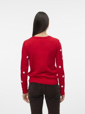 VERO MODA Pullover 'TINSEL ' i rød