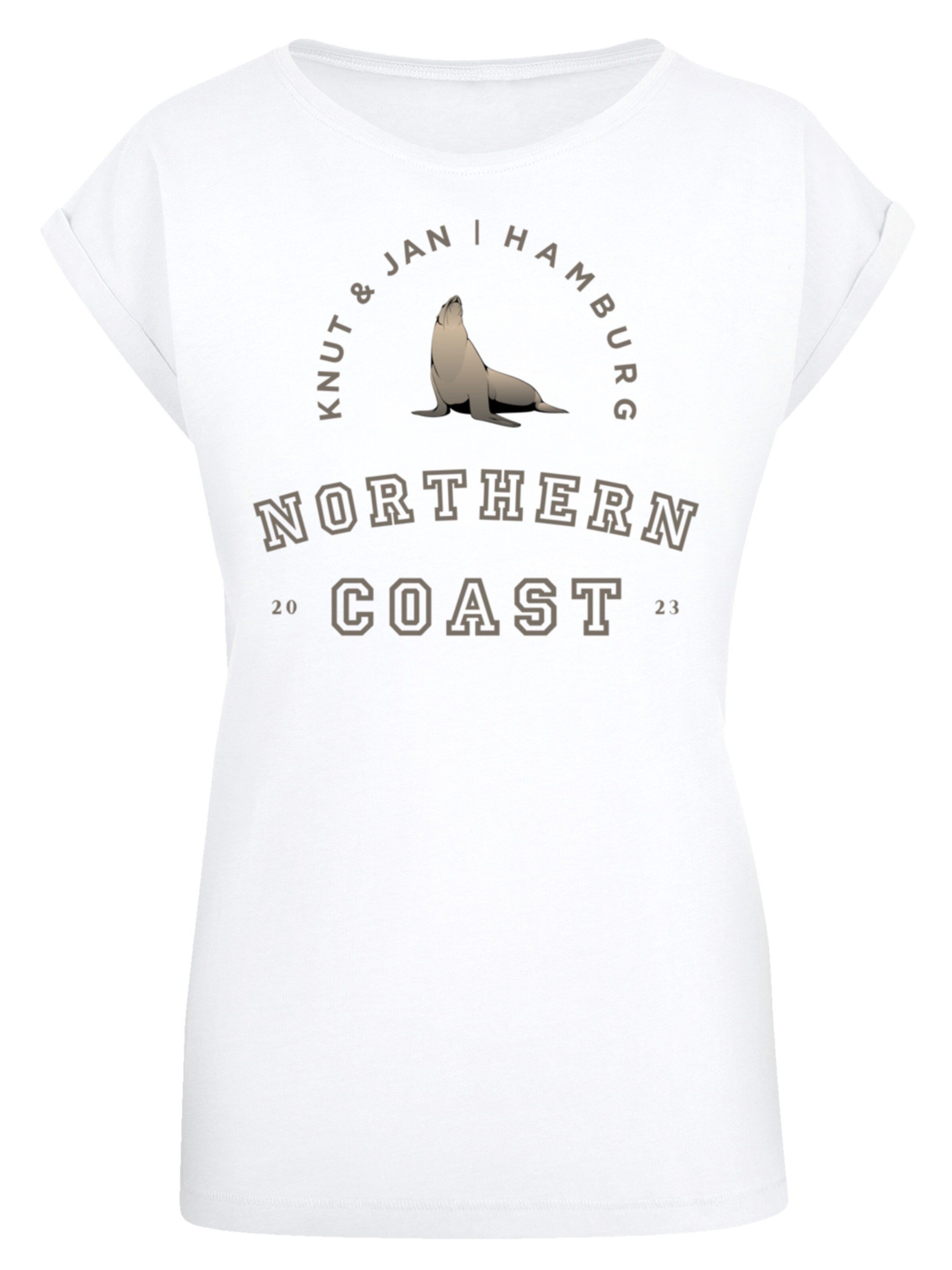 F4NT4STIC Shirt 'Robbe Knut & Jan Hamburg' in Wit: voorkant