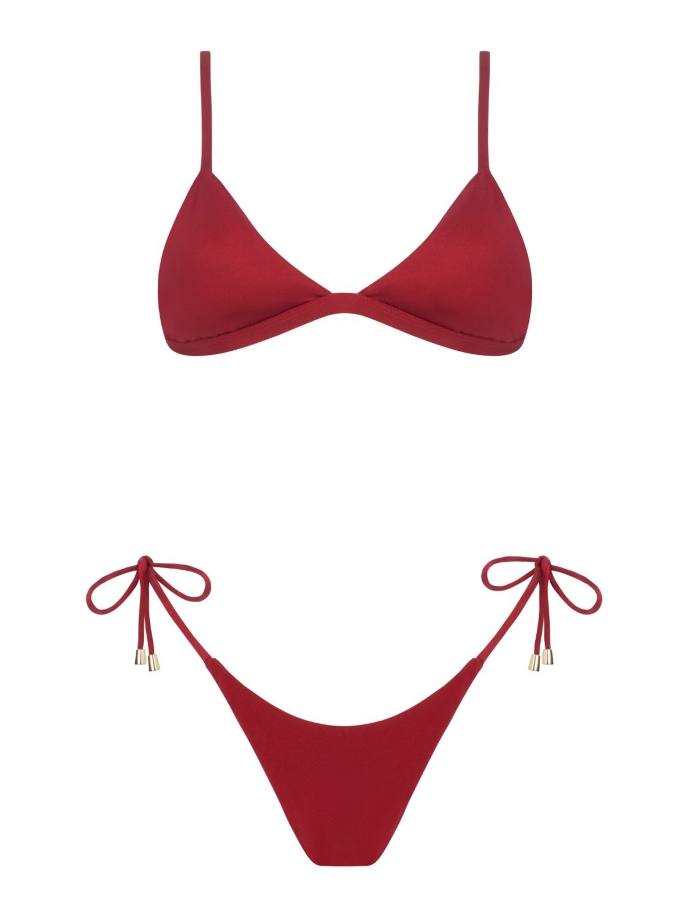 Acuarela Brand Triangle Bikini 'Royale Triangle Bikini Set' in Red: front