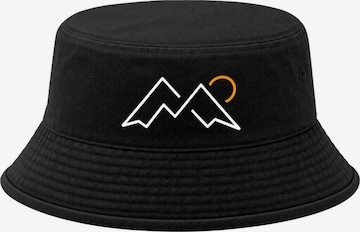 Neverless Hat 'Mountain Lineart' in Black: front