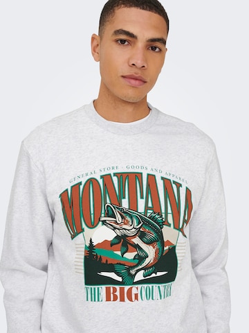 Sweat-shirt 'ONSCERES' Only & Sons en gris