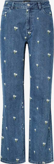 PIECES Farkut 'PCFlora' värissä sininen / oliivi / valkoinen, Tuotenäkymä