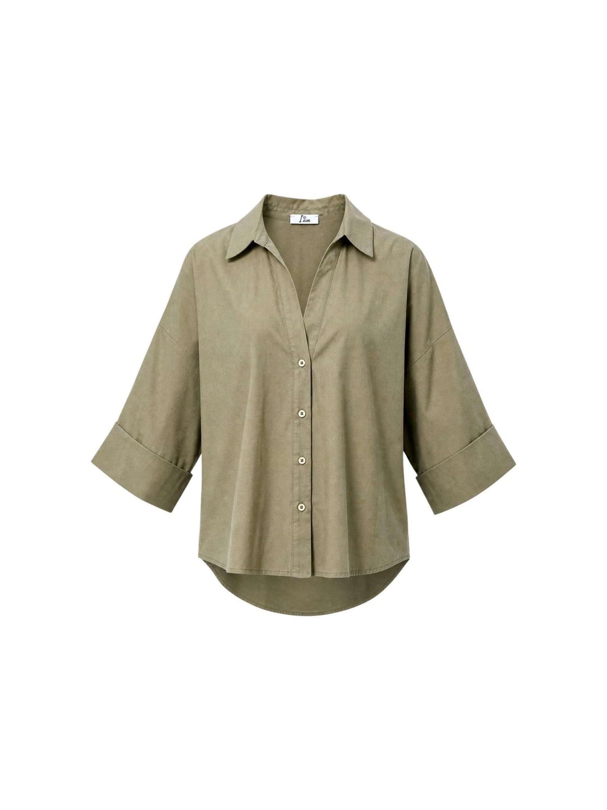 T-shirt 'Camicia Lino Maniche Ampie 17501' I AM en vert : devant