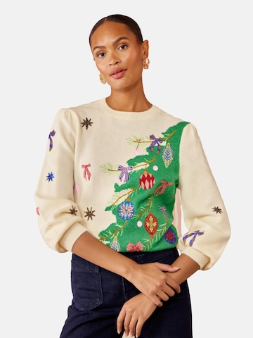 love & roses - Jersey en beige: frente