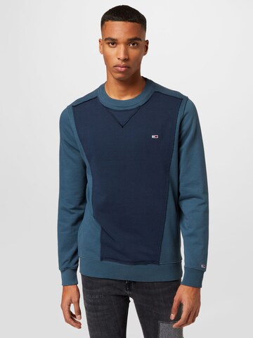 Sweat-shirt Tommy Jeans en bleu : devant