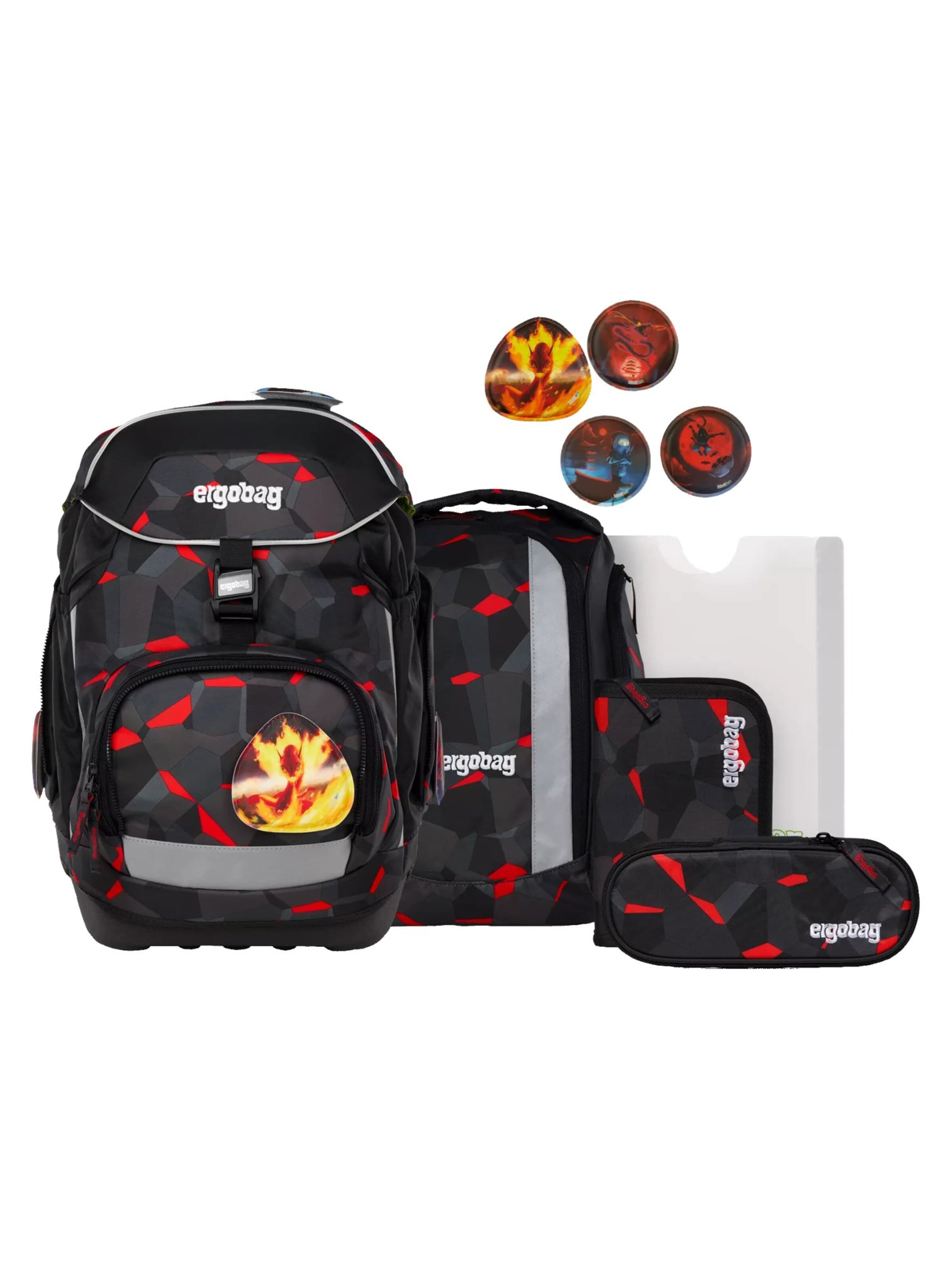 ergobag Backpack 'Schulranzen-Set pack Set' in Grey: front