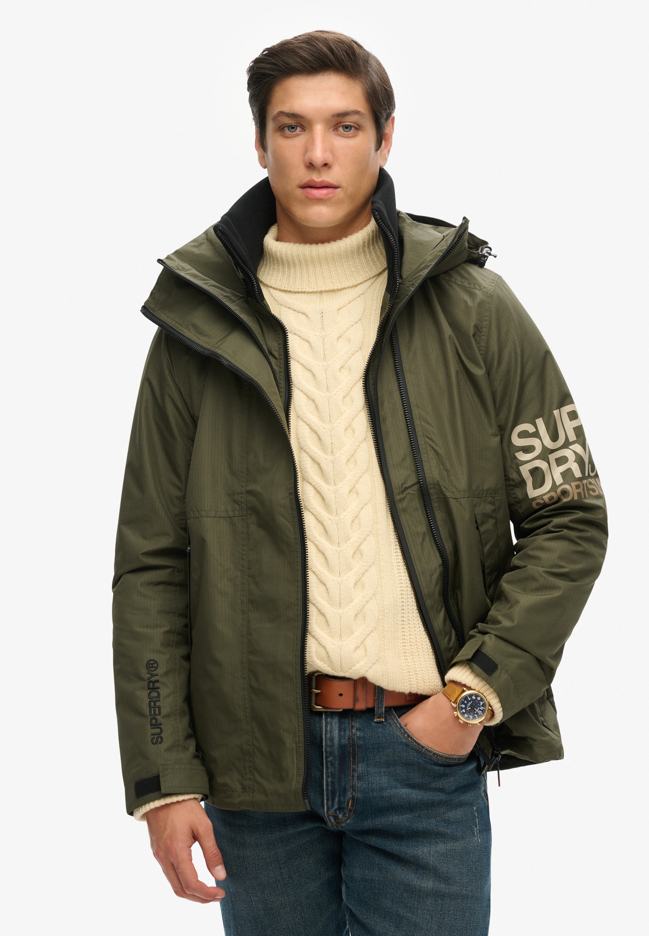Veste mi-saison 'YACHTER' Superdry en vert : devant