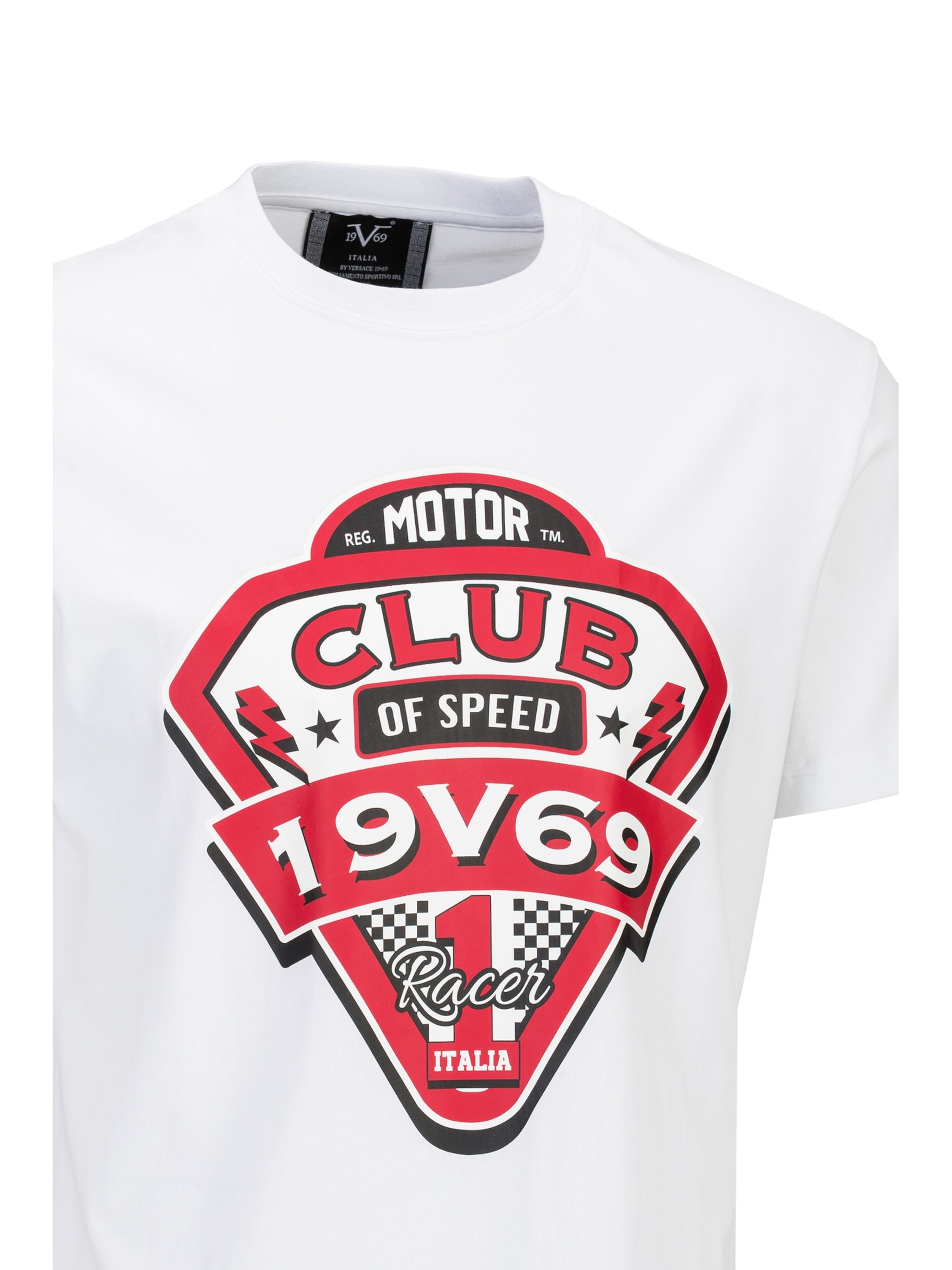 19V69 ITALIA Μπλουζάκι 'Rafael Racing Club' σε λευκό