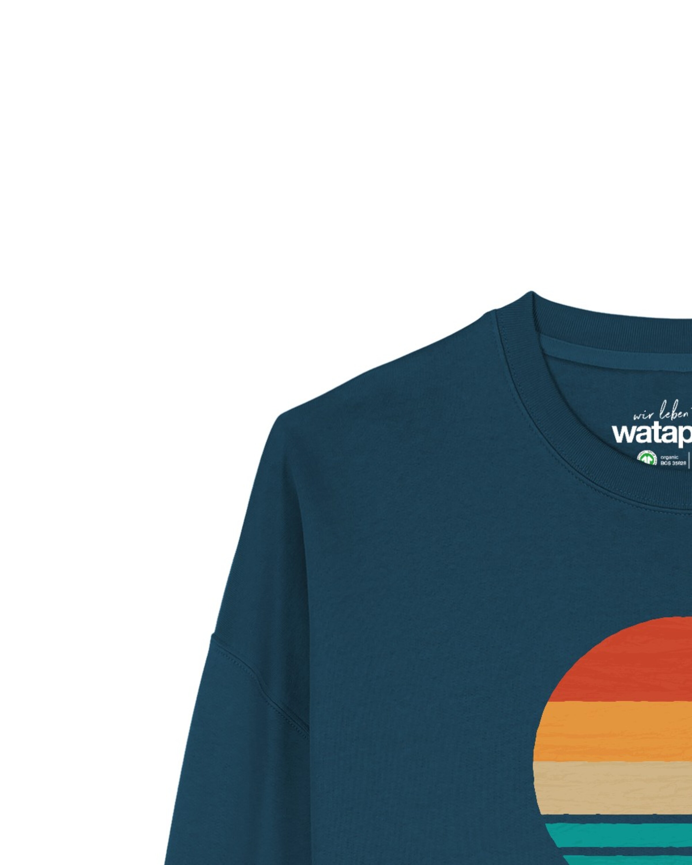 Sweat-shirt 'Retro Sunset Ocean' Watapparel en vert