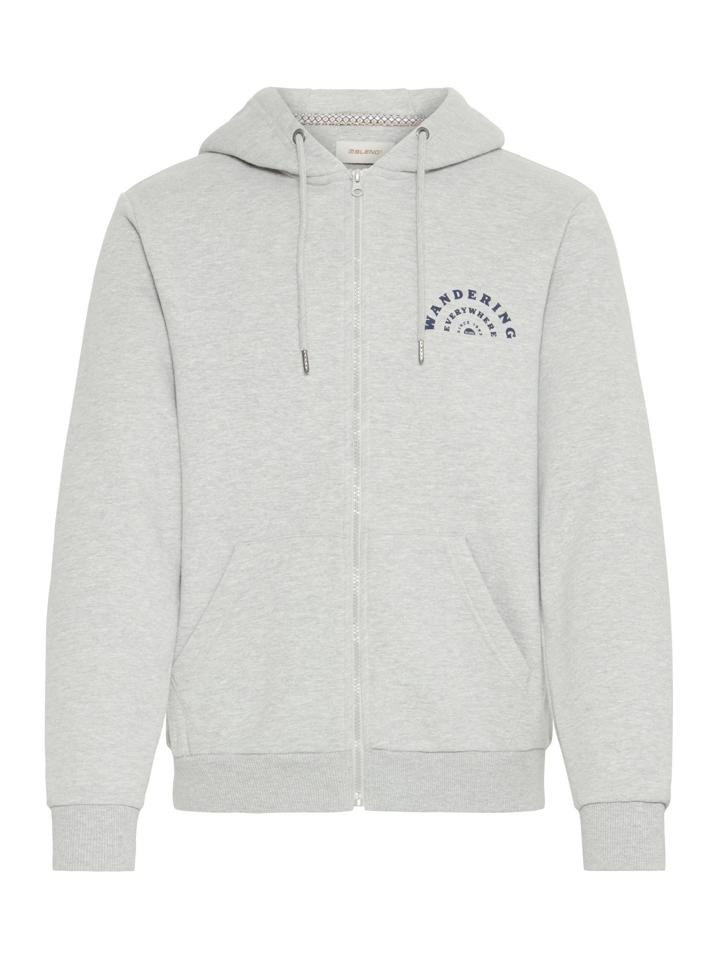 BLEND Sweatvest in Grijs: voorkant