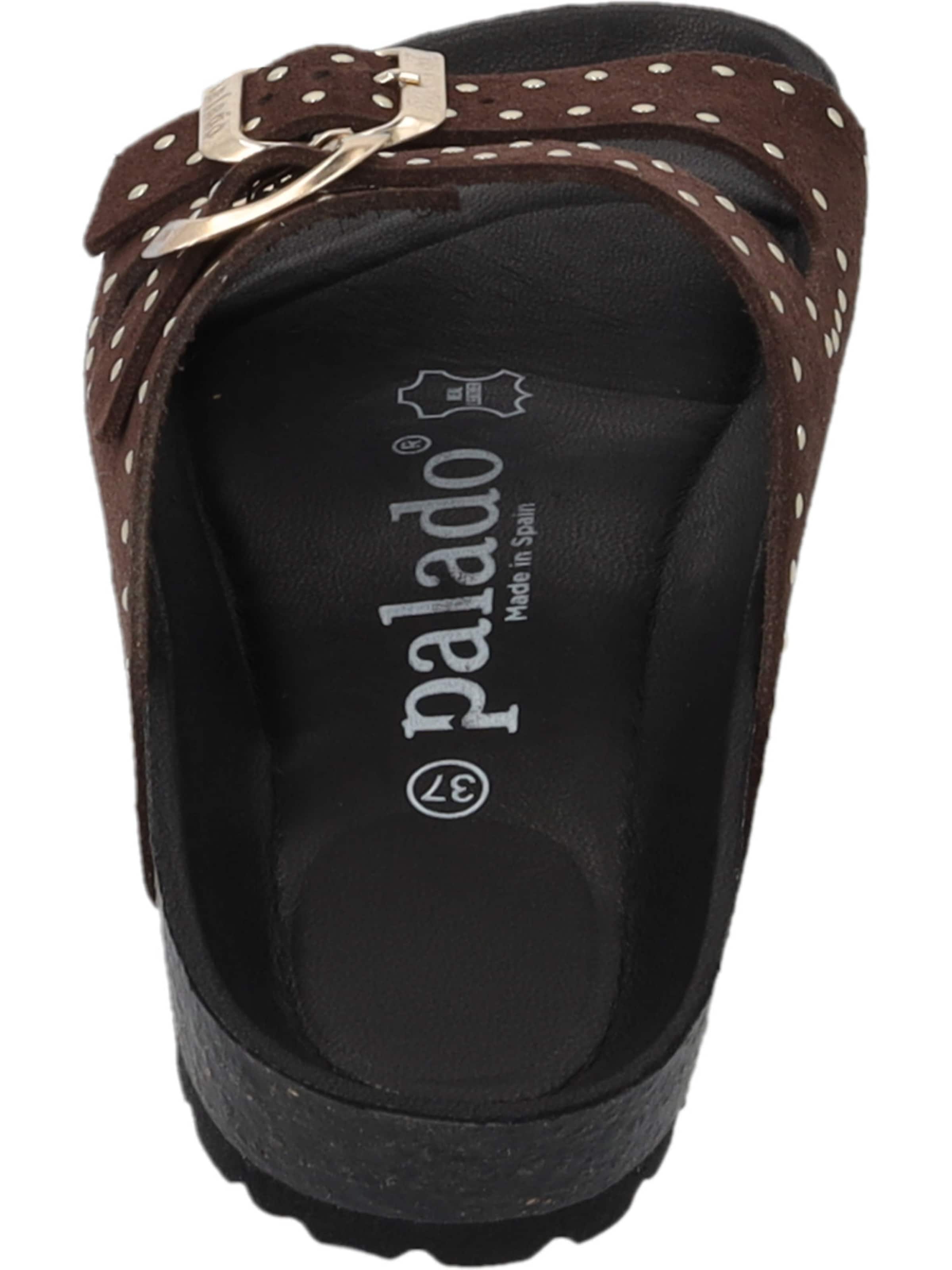 Palado Muiltjes 'Palado Elaha Rivet Velours Premium Leather' in Bruin