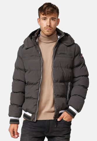 Veste d’hiver 'Marlon' INDICODE JEANS en gris : devant