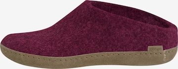 Glerups Slippers 'Ledersohle' in Purple: front