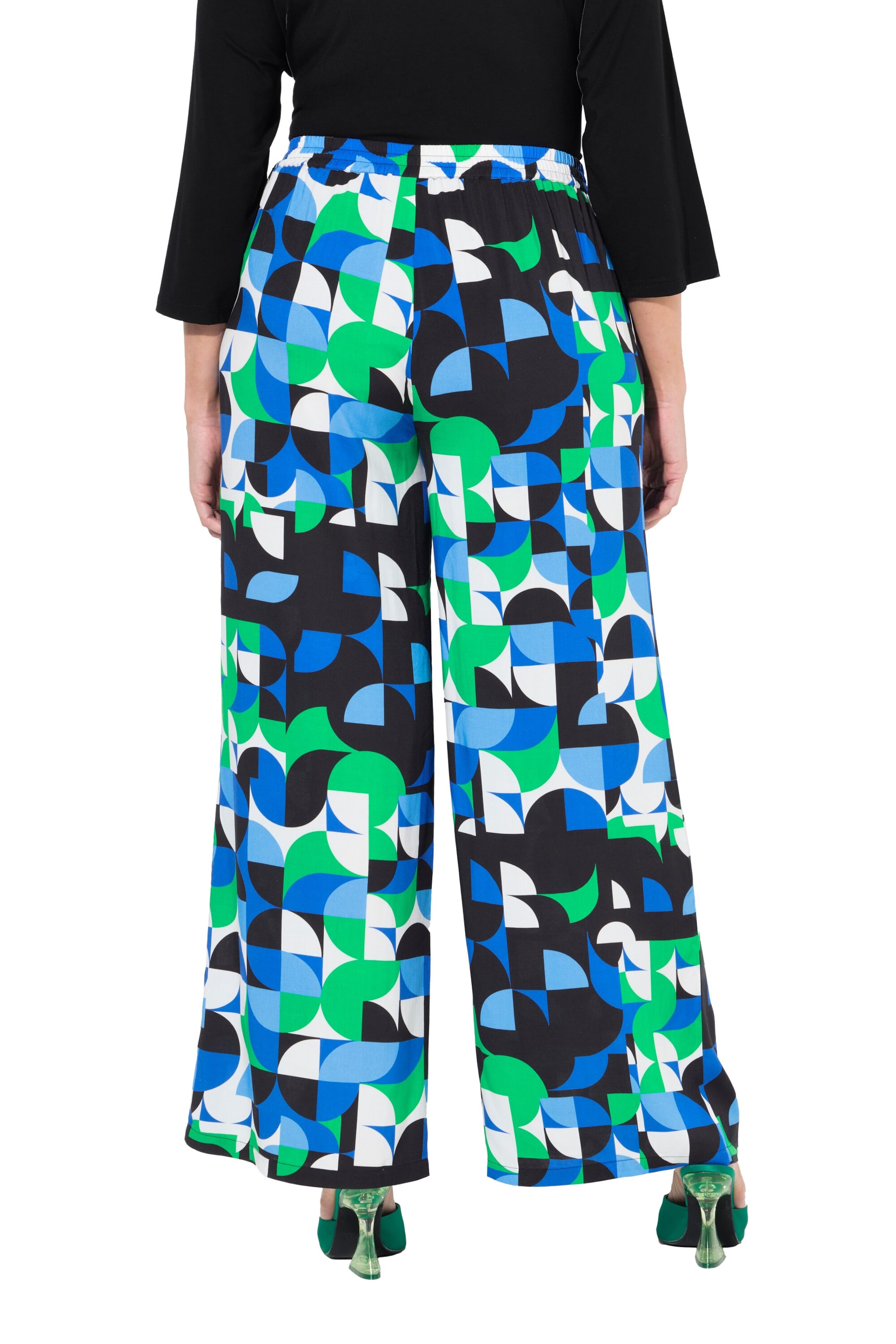 Ulla Popken Wide Leg Hose in Grün