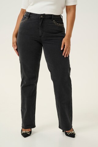 KAFFE CURVE regular Jeans 'Loula' i sort: forside
