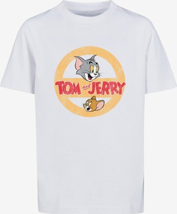 ABSOLUTE CULT Shirt 'Tom And Jerry - Circle One' in Wit: voorkant