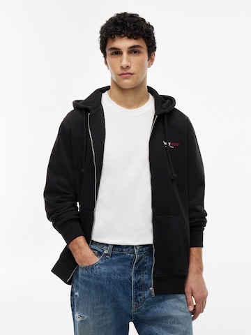 Tommy Jeans Sweat jacket 'DNA' in Black: front