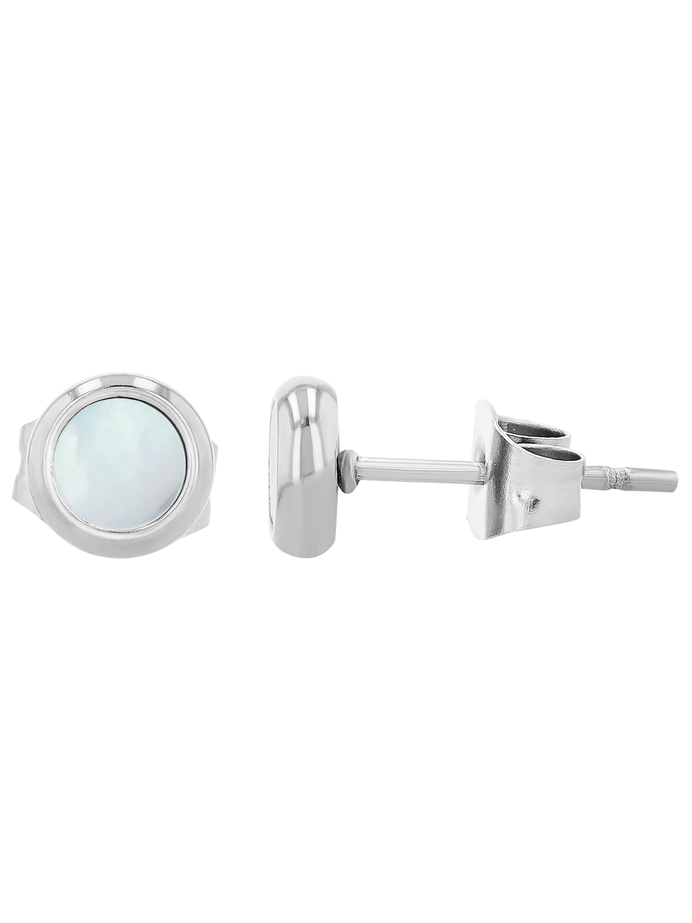 Akzent Earrings 'Sunday, Perlmutt, wasserfest' in Silver