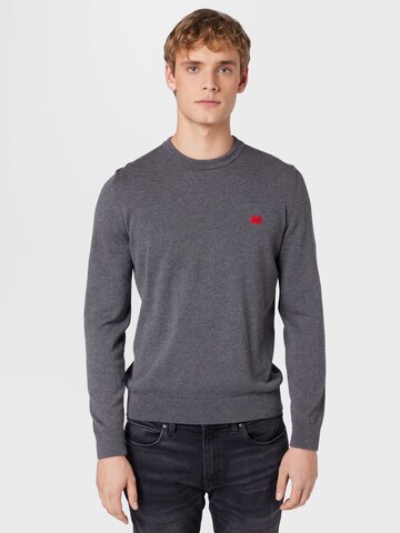 HUGO Sweater 'San Cassius-C1' in Grey: front
