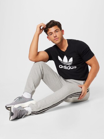 ADIDAS SPORTSWEAR Regular Sports trousers 'Essentials French Terry Tapered Elastic Cuff 3-Stripes' in Grey