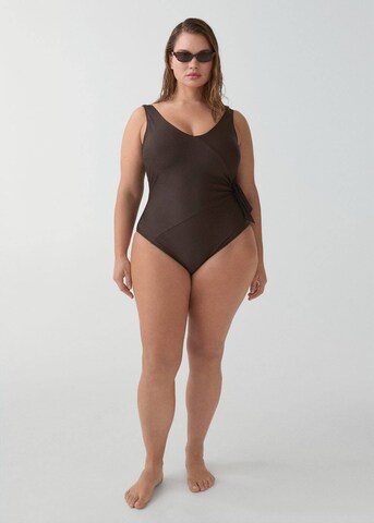MANGO Triangle Swimsuit 'Olasp' in Brown