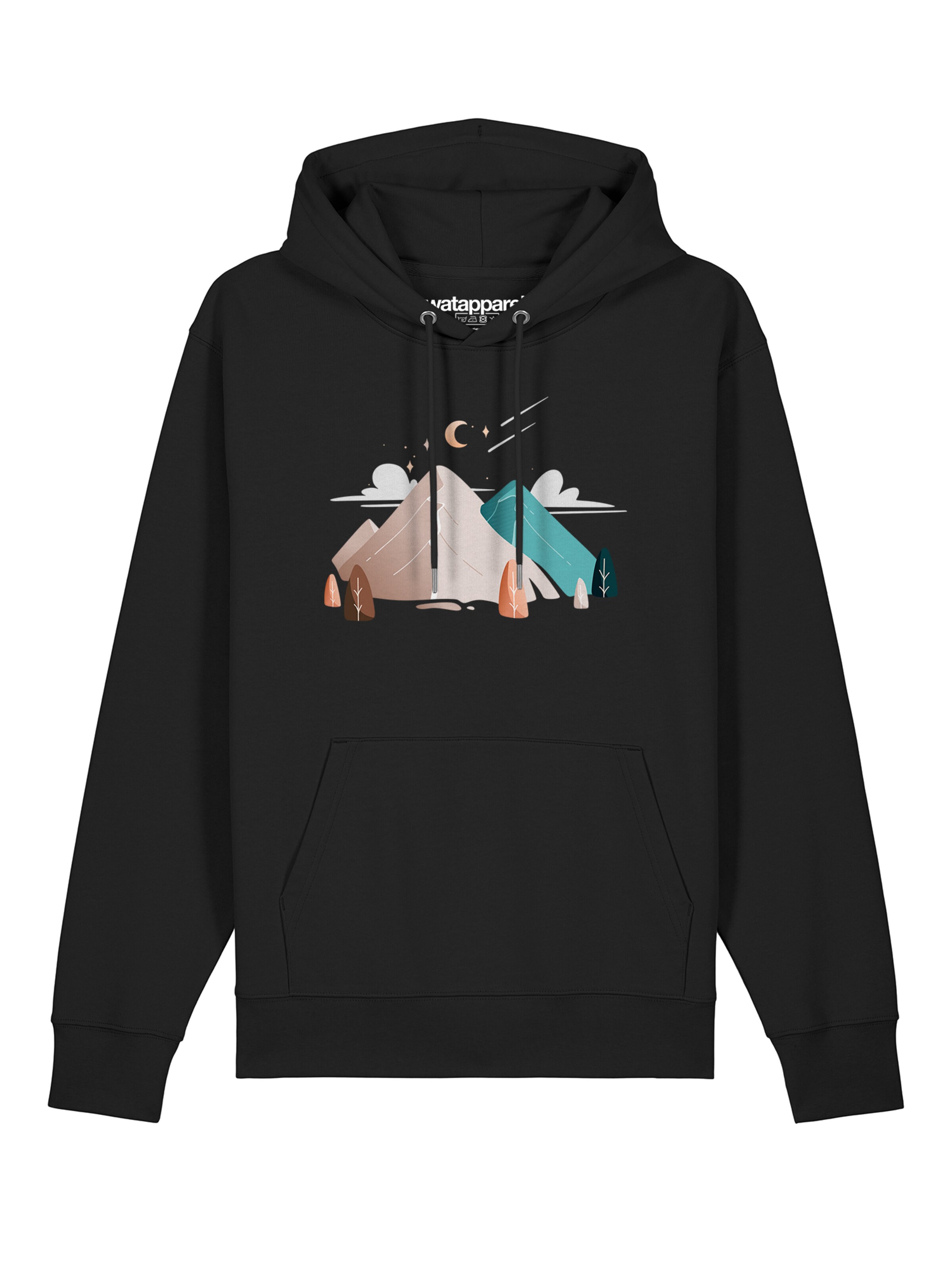 Watapparel Sweatshirt 'Night & Clouds' in Black: front