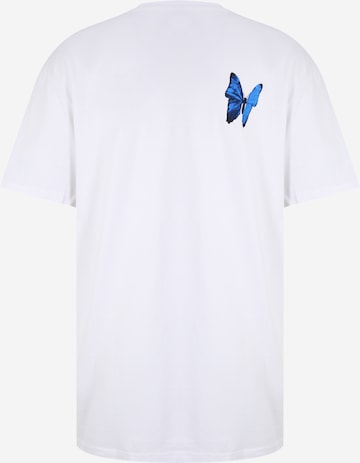 MT Upscale Тениска 'Le Papillon' в бяло