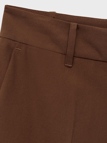 MANGO Wide leg Pressveckad byxa 'CARLOS' i brun