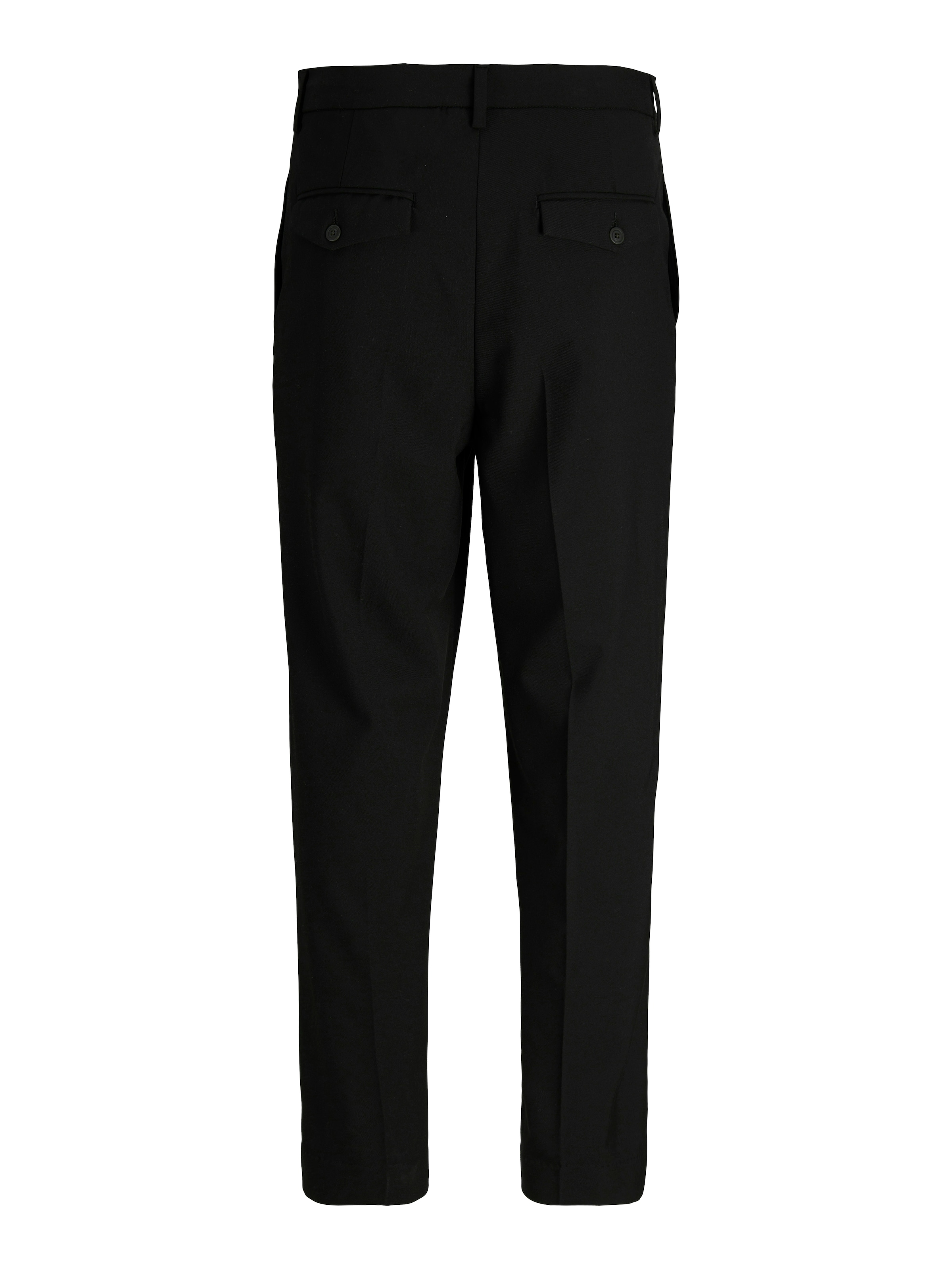 JACK & JONES Loose fit Trousers with creases 'JPSTKarl Banks' in Black