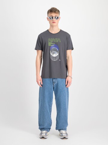 ALPHA INDUSTRIES Shirt 'NASA Orbit' in Grey: front