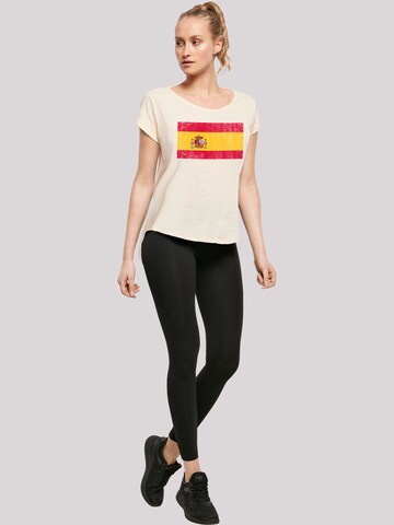 T-shirt 'Spain Spanien Flagge distressed' F4NT4STIC en beige