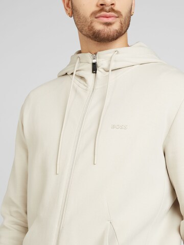 BOSS Sweat jacket 'Saggy' in Beige