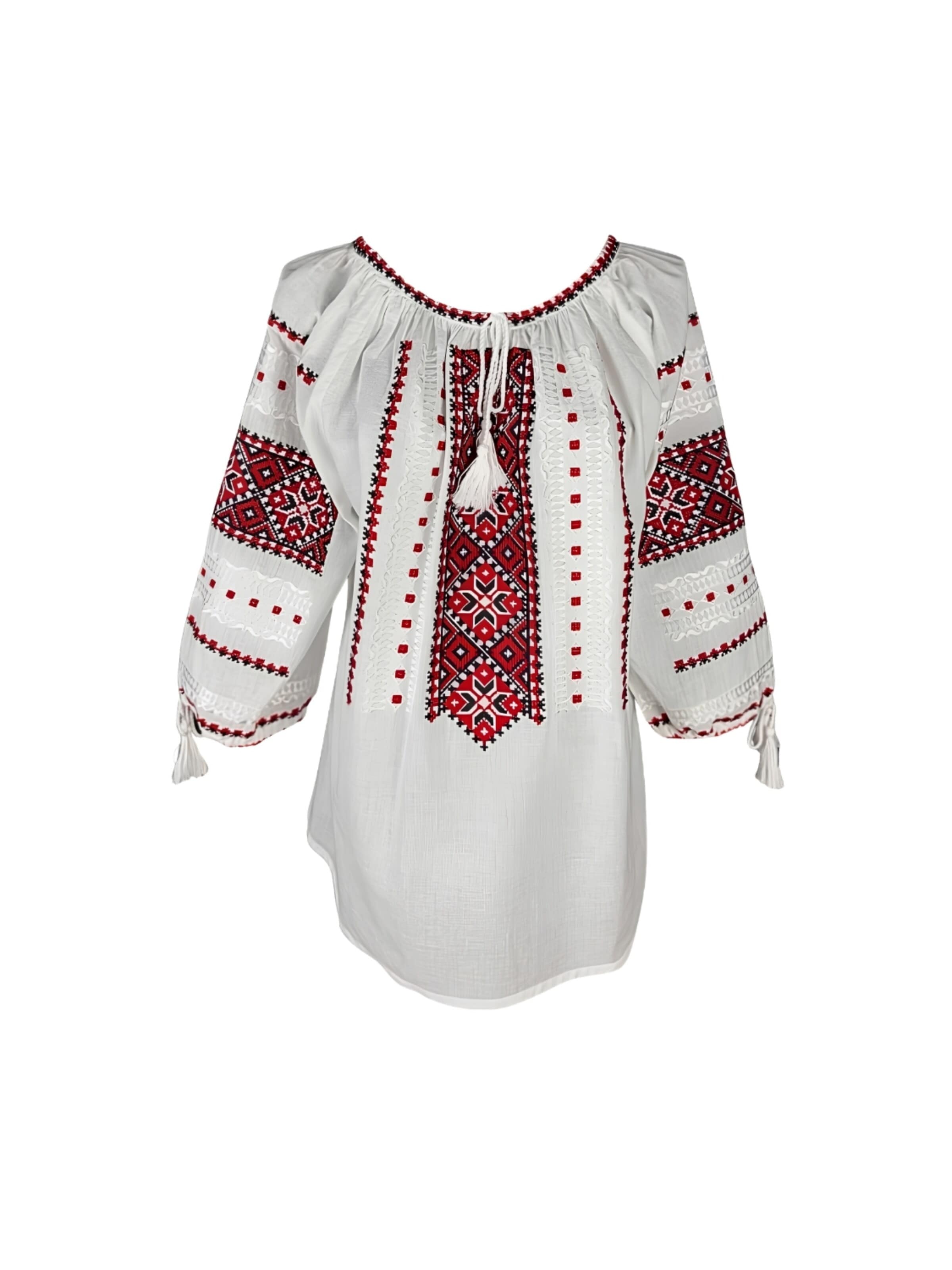 Rody’s foreverDirndl bluza 'Damenbluse IL26 weiß/rot , marimea 3XL' - bijela boja: prednji dio